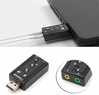 USB 2.0 to Audio External Sound Card Adapter - Virtual 7.1 Channel with Mic & Speaker Support