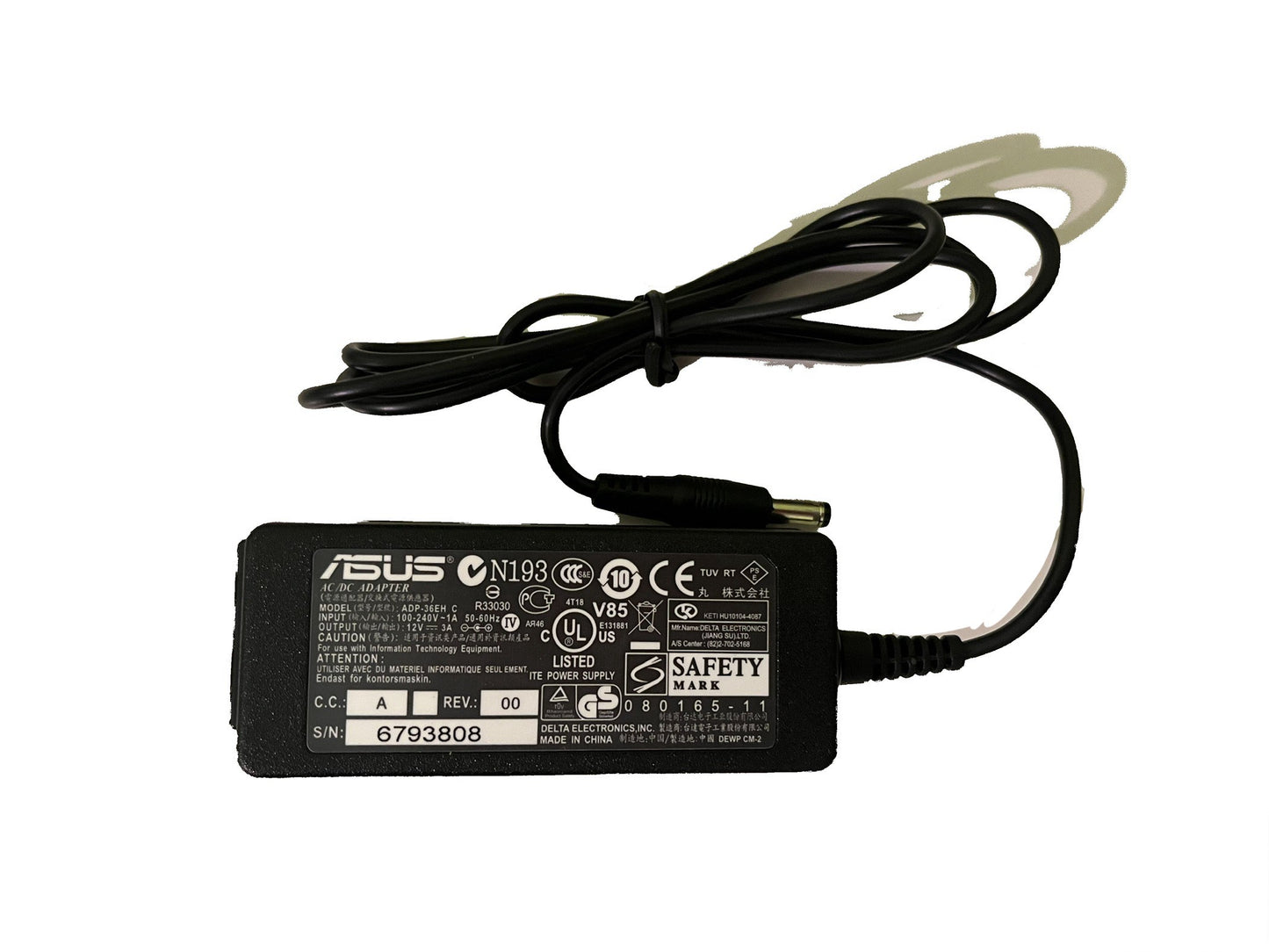 Asus 12V 3A ~ 4.8*1.7mm AC Adapter Charger