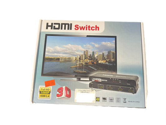 HDMI Switch 1080p - 1-in-3 Out Full HD Splitter for Multi-Display Setup & Remote Control