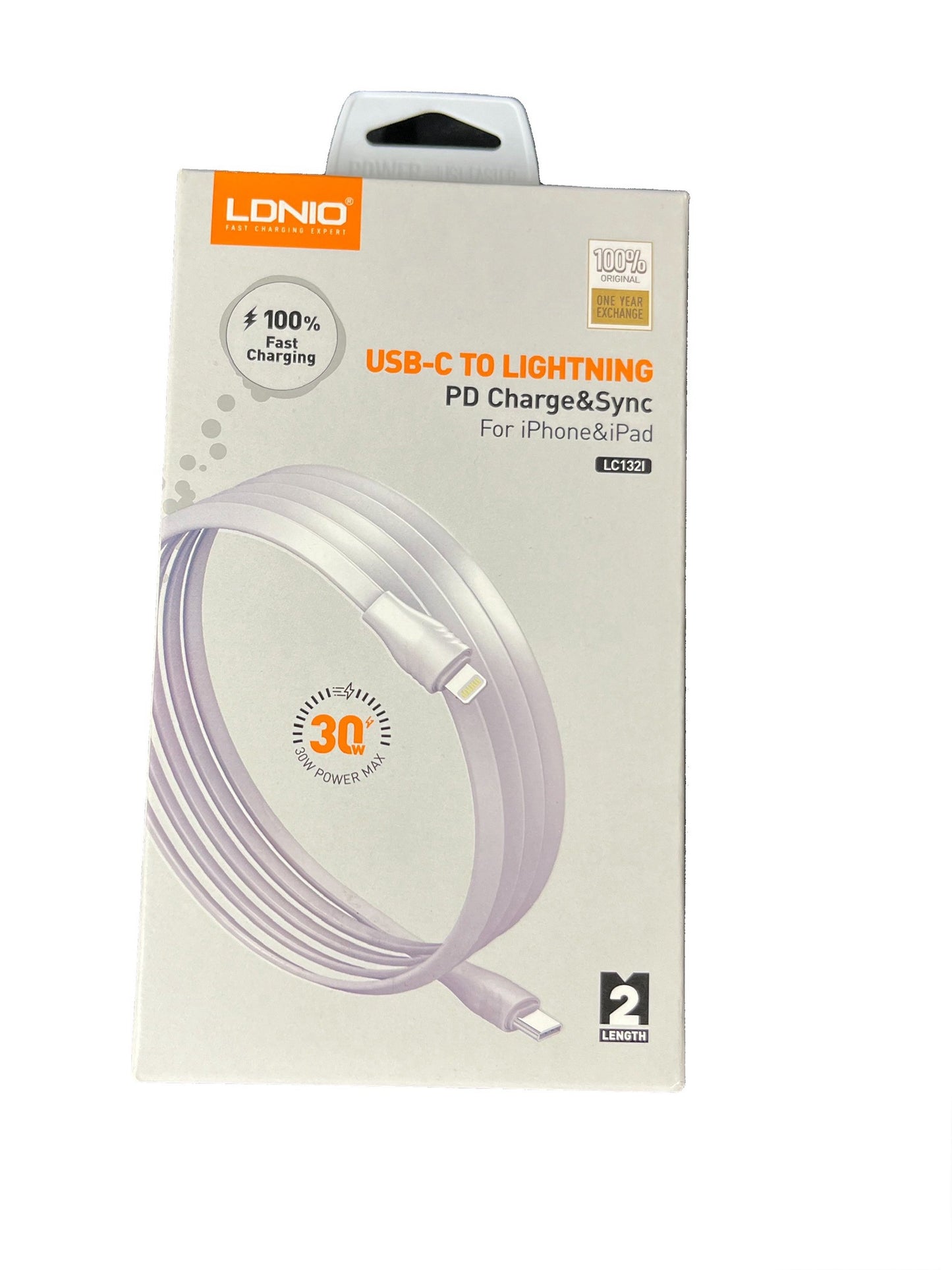 LDNIO USB-C to Lightning Cable 6ft - Fast Charging & Data Sync for Apple Devices