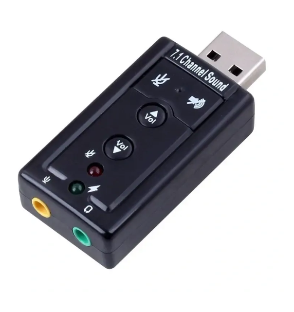 USB 2.0 to Audio External Sound Card Adapter - Virtual 7.1 Channel with Mic & Speaker Support