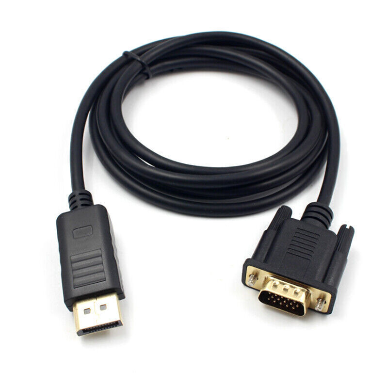 6ft DisplayPort to VGA Cable - High-Quality Video Adapter for Legacy Monitors