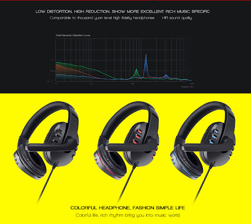 OVLENG Q7 Gaming Headset for PC - 3D Surround Sound & Noise-Cancelling Mic