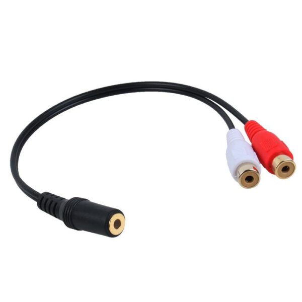 3.5mm Female to RCA Female Audio Converter Cable F/F Aux to AV Audio - Image 2