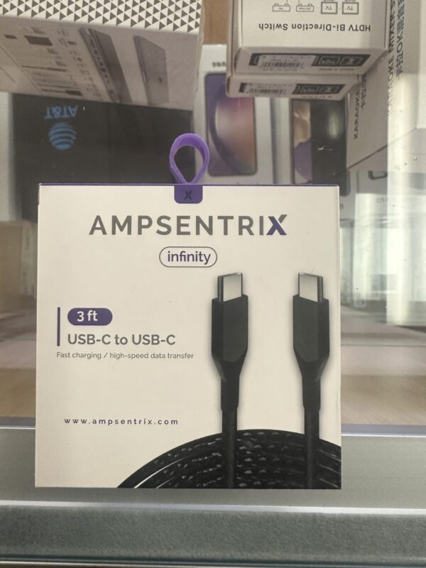 Ampsentrix USBC to USBC 3ft Charging Cable