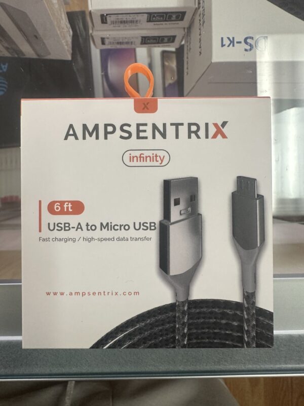 Ampsentrix USB-A to Micro USB 6 ft Charging Cable