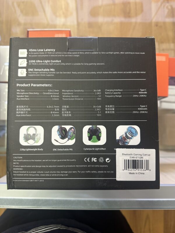 Gaming Headset Bluetooth Wireless 3.5mm Wired Headphone Mic for Game Console - Image 3