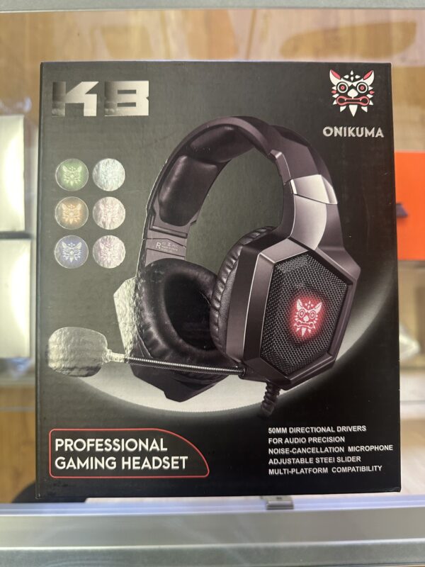 Onikuma K8 Wired Stereo Over Ear Gaming Headset with RGB Light 3.5mm Audio Jack